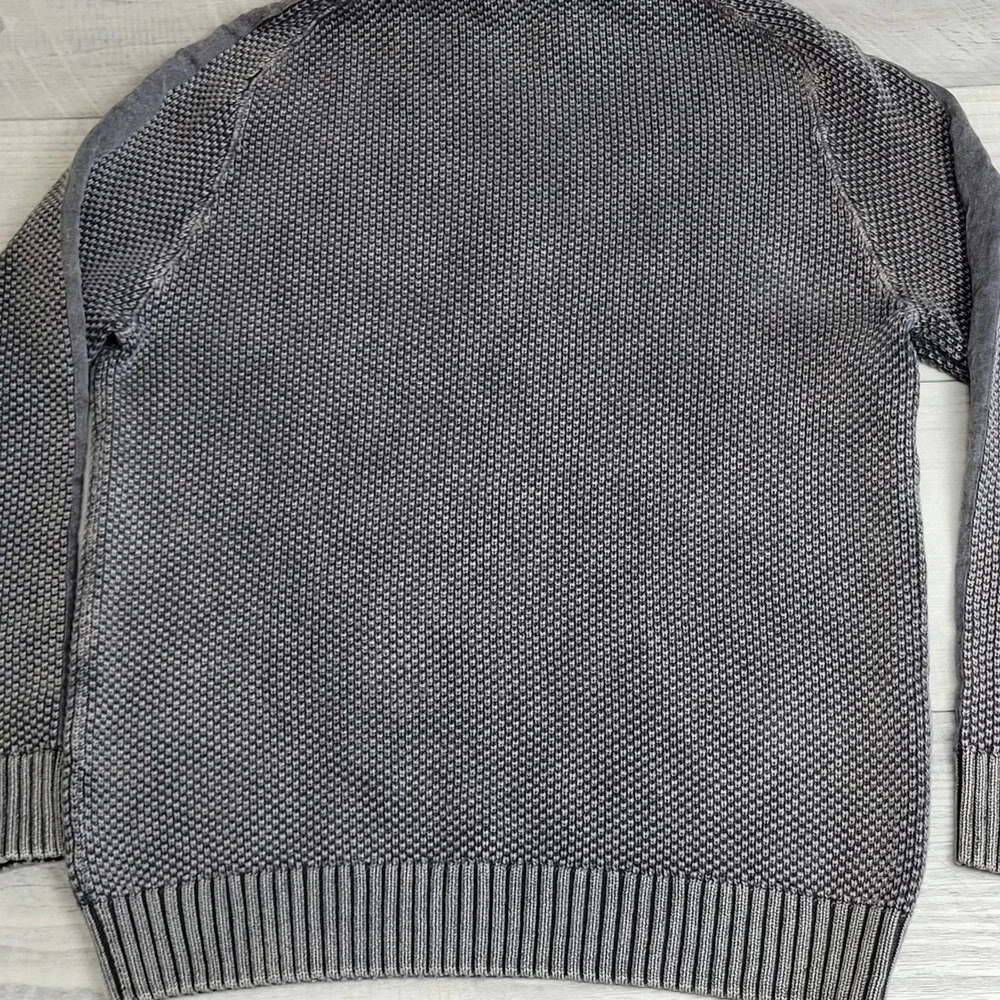 🧥 Carbon 2 Cobalt 1/4 Zip Sweater Men L Gray Hi‑Def Birdseye Heavyweight Preppy